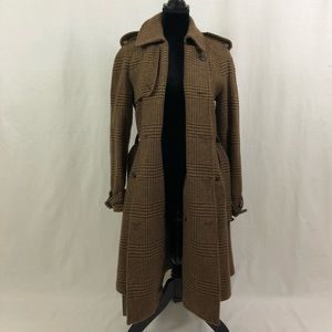 polo ralph lauren glen plaid wool trench